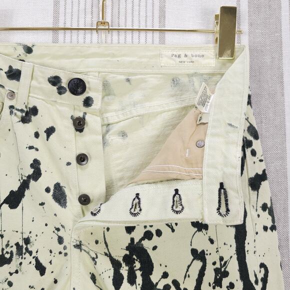 Rag & Bone Jeans Womens Paint Splatter Ankle Punk Rock Artsy Chaotic Acid‎ Wash - Picture 4 of 11